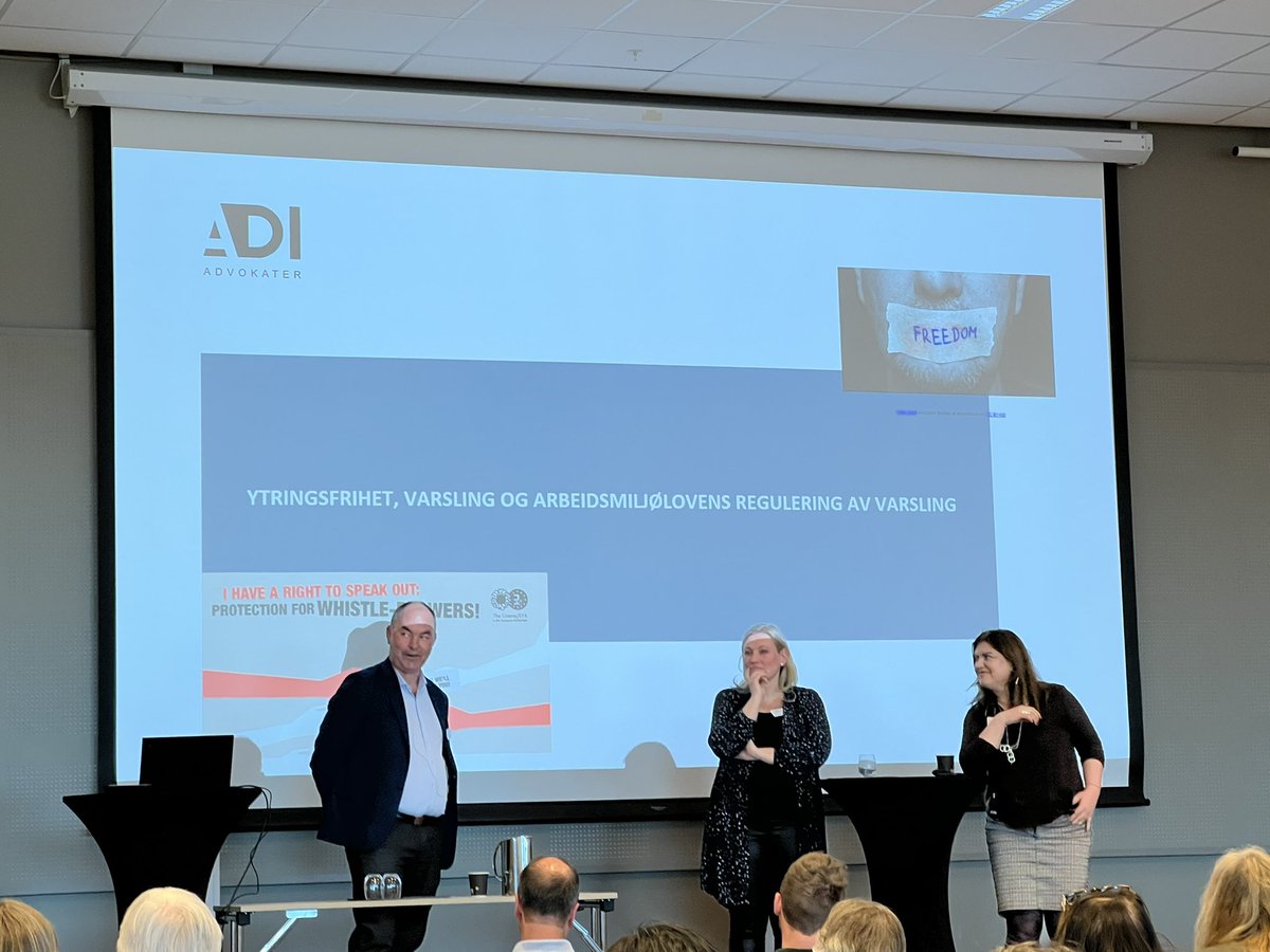femoen's tweet photo. @NKRF Veldig interessante foredrag av min kollega Birthe Eriksen og Line Bosnes Hegna om varsling til kontrollutvalget. Mye overordnet arbeid gjenstår, men KU er på! https://t.co/XWwWU7XU2P