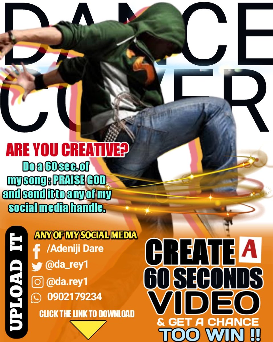 YOU ARE A CREATIVE DANCER,Kindky do a 60sec. Video of PRAISE GOD. Just click the links and download the song.worship.com.ng/track/3zY8fPaX…