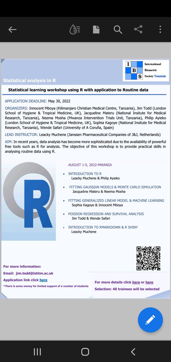 A free Statistical course using R with application to Routine Collected data.
.
Please help us share and RT.
.
Thank you in advance..🙏

acrobat.adobe.com/link/track?uri…