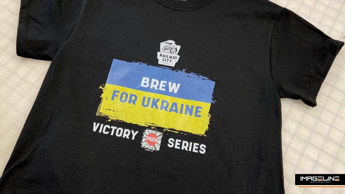 ImageLineInc's tweet photo. Proud to support Railway City Brewing Company's "Brew For Ukraine" beer with these special shirts!

#ImageIsEverything #SttOnt https://t.co/0OBecjfkDM