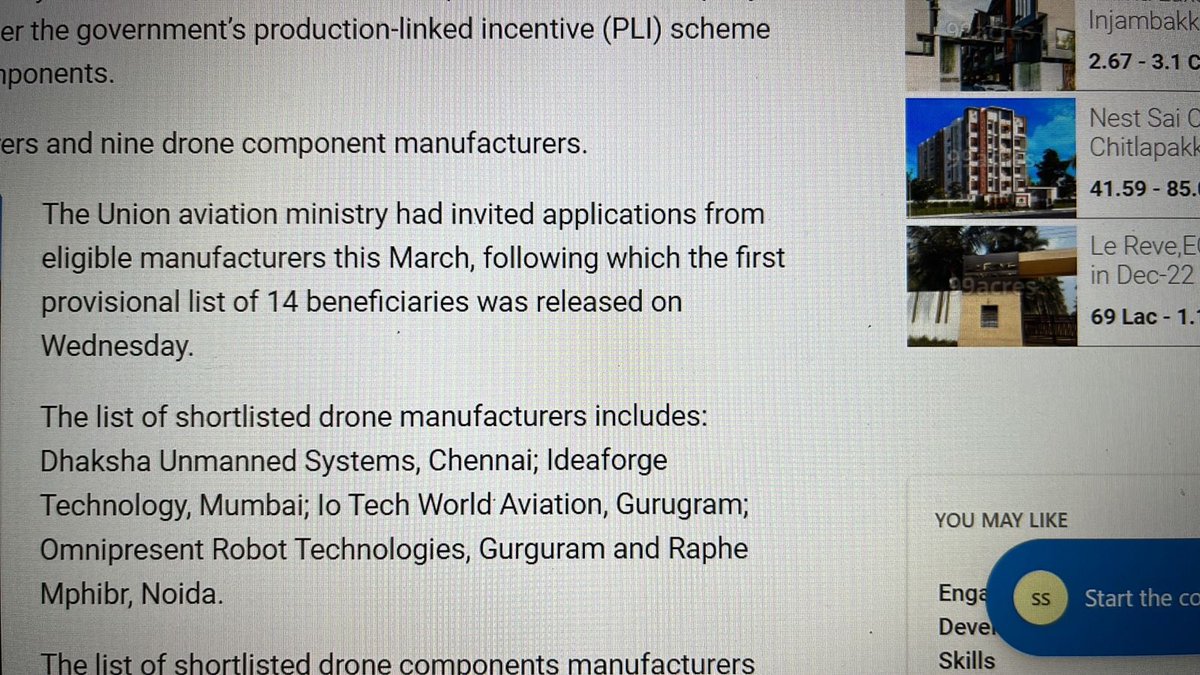 Dhaksha Unmanned Systems Private Limited is among the 5 drone OEMs shortlisted for Government of India’s PLI scheme. Many thanks 🙏 for motivating start ups like us. 🎉🎉

#startups #drones #makeinindia #plischeme  #india