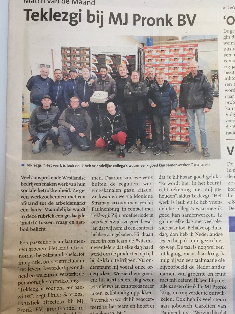 Yes, weer zo’n mooie match! Gefeliciteerd Teklezgi en MJ Pronk en bedankt Monique voor de bemiddeling. ⁦<a href="/MVOwestland/">MVO Westland</a>⁩