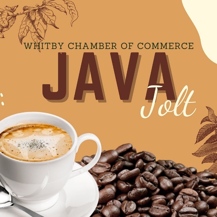 DC_FBUS's tweet photo. Join the Whitby Chamber for their bi-weekly Java Jolt. Meet and network with business professionals over a cup of coffee. 
Check out the Whitby Chamber calendar to see when the next Jolt is! https://t.co/RfPaT6SqaB