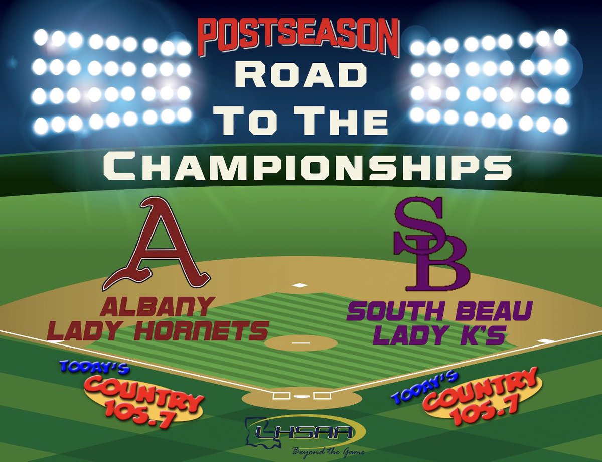 West Central Sports (@wclasports) on Twitter photo 🚨POSTSEASON ROAD TO THE CHAMPIONSHIPS🚨
🥎Albany Hornets @ South Beau Lady K’s🥎
📅 Thursday, April 21, 2022
⏰ 5:00
🎙 <a href="/chaston_tavares/">Chaston Tavares</a>
📻 Todays Country 105.7
🥎Springfield Bulldogs @ Rosepine Eagles🥎
📅 Thursday, April 21, 2022
⏰ 5:00
🎙 <a href="/Lark_NessMonsta/">Sean Larken</a>
📻 95.7 KROK 🚨POSTSEASON ROAD TO THE CHAMPIONSHIPS🚨
🥎Albany Hornets @ South Beau Lady K’s🥎
📅 Thursday, April 21, 2022
⏰ 5:00
🎙 <a href="/chaston_tavares/">Chaston Tavares</a>
📻 Todays Country 105.7
🥎Springfield Bulldogs @ Rosepine Eagles🥎
📅 Thursday, April 21, 2022
⏰ 5:00
🎙 <a href="/Lark_NessMonsta/">Sean Larken</a>
📻 95.7 KROK