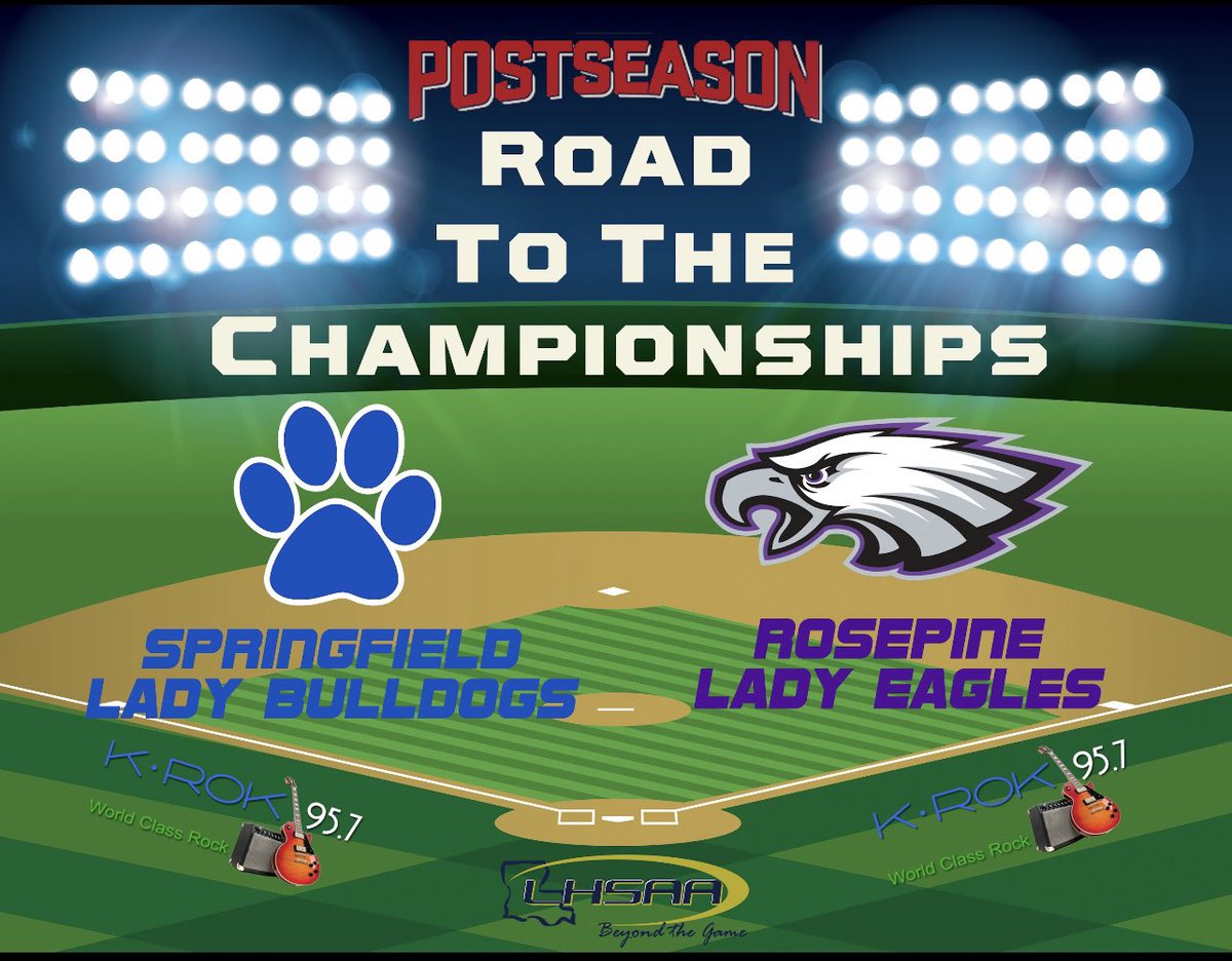 WCLASports's tweet photo. 🚨POSTSEASON ROAD TO THE CHAMPIONSHIPS🚨

🥎Albany Hornets @ South Beau Lady K’s🥎
📅 Thursday, April 21, 2022
⏰ 5:00
🎙 @chaston_tavares 
📻 Todays Country 105.7

🥎Springfield Bulldogs @ Rosepine Eagles🥎
📅 Thursday, April 21, 2022
⏰ 5:00
🎙 @Lark_NessMonsta 
📻 95.7 KROK https://t.co/KioYlwmbQK