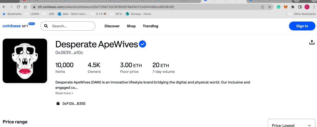 THE real <a href="/DApeWives/">Desperate ApeWives</a> FP! WATCH OUT! LAUNCH PARTNER on <a href="/Coinbase_NFT/">Coinbase NFT</a> ! BLUE checkmark! GO check yourself 🚀💰😋

P.s <a href="/opensea/">OpenSea</a> I know you are not brokensea 😂; its better late than never...