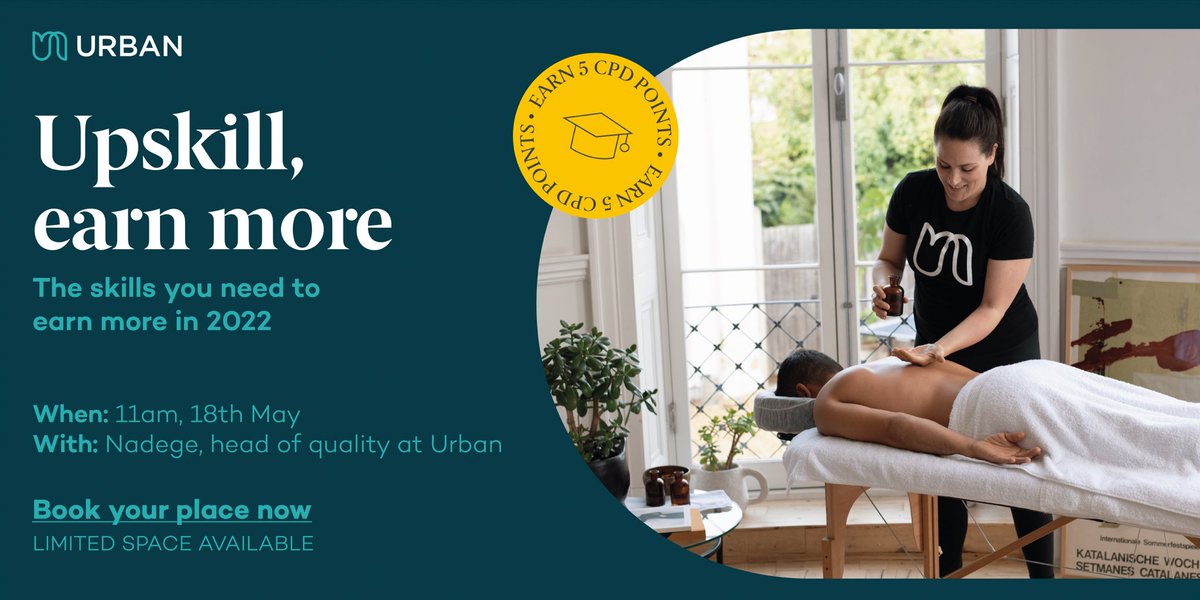 Urban are running a free deep tissue massage webinar exclusively for CThA members on 18th May!

Book your place here: eventbrite.co.uk/e/upskill-earn…