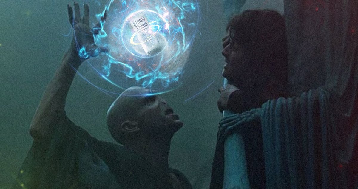 Day 2 of photoshopping Liquid Death into iconic movie scenes until we run out of iconic movie scenes.