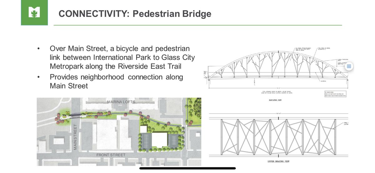 A bridge over Main Street will once again greet visitors to East Toledo (this one’s just for pedestrians.