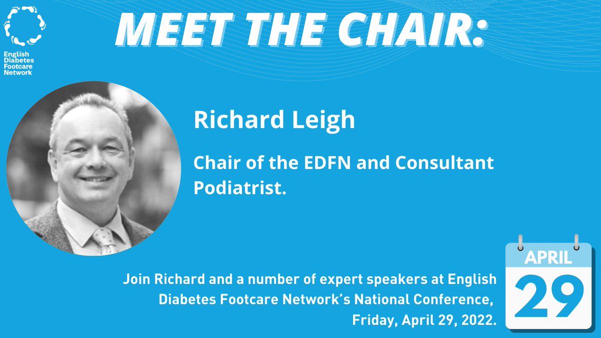 "The EDFN was established to help reduce variations in diabetic footcare, and events like this provide the perfect vehicle to drive change."

Join EDFN Chair and Consultant Podiatrist Richard Leigh at this year’s national conference on April 29.
bit.ly/3JadoLs <a href="/RDLlondon/">R Leigh</a>