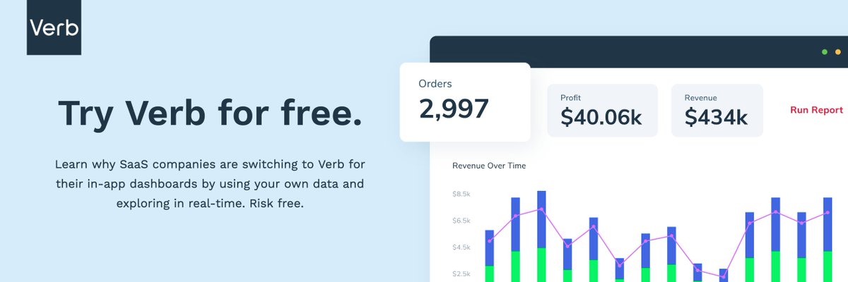 VerbData's tweet photo. Did you know that you could get started with Verb for free right now using your own data? Give us a try today and see why more and more companies are choosing Verb: https://t.co/xlYKFw7rhn https://t.co/eTGi4xSp8u