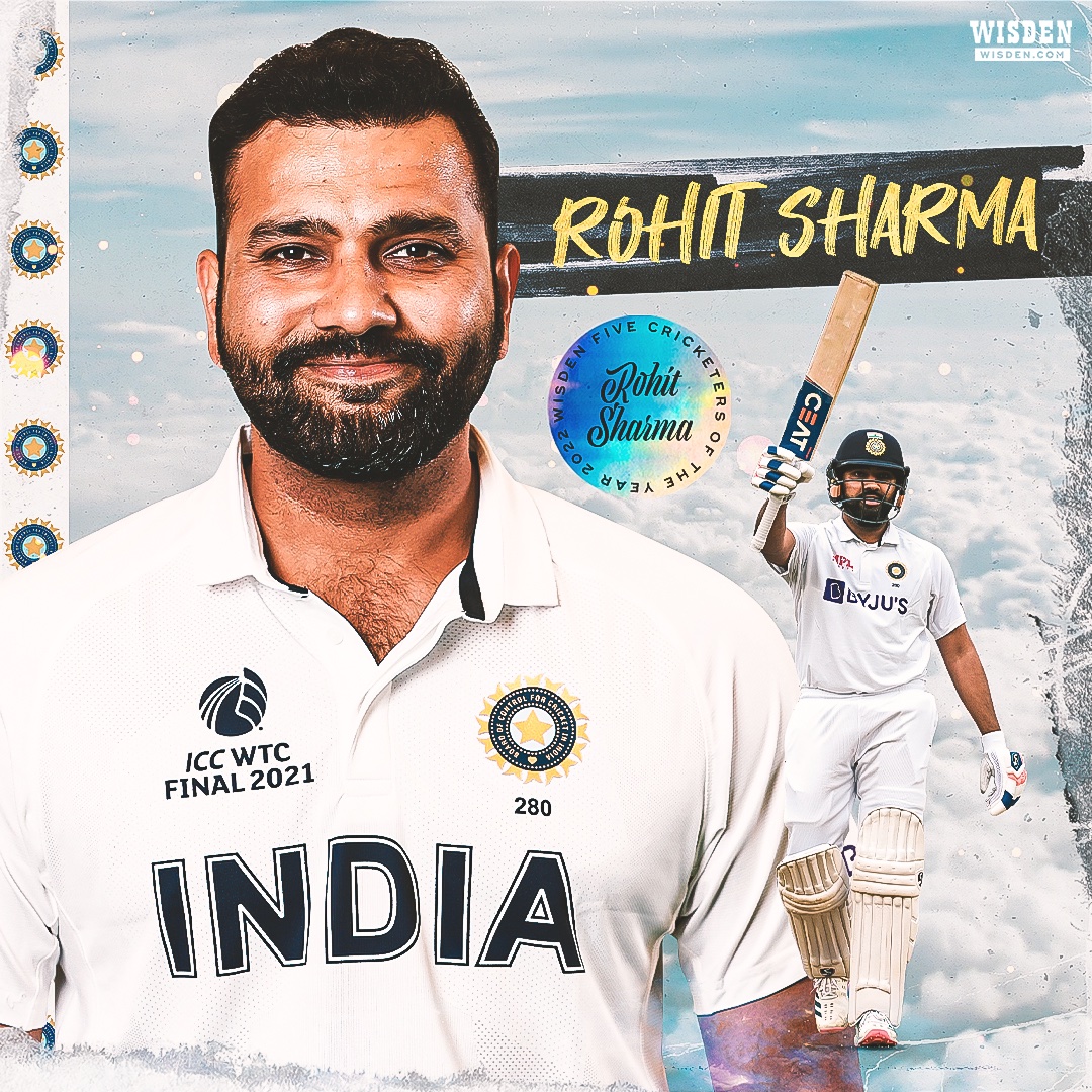 Rohit Sharma in India's away Test series against England in 2021:

8 innings
368 runs @ 52.57
A famous, match-winning century at The Oval

One of the world's best.

#WisdenAwards