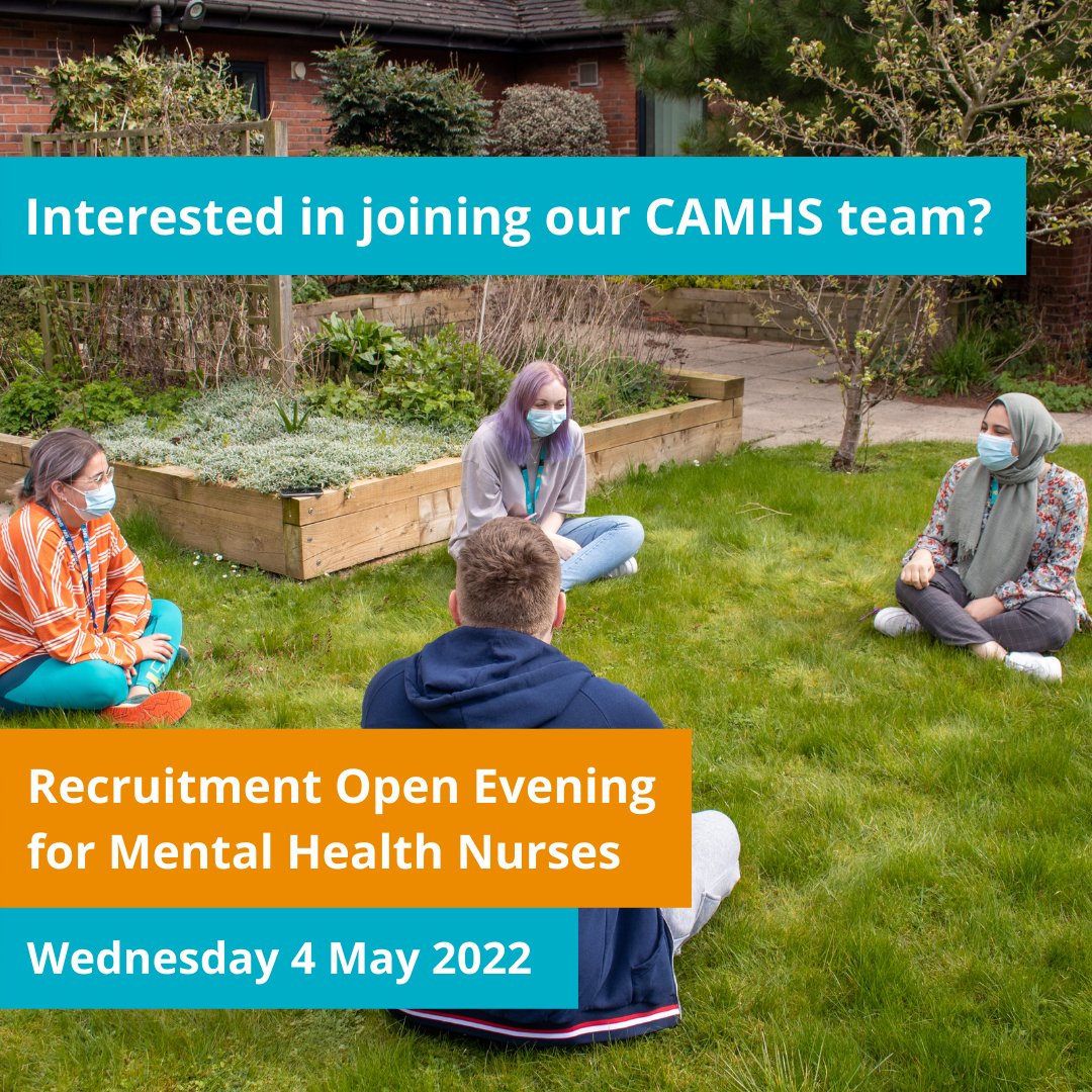 Calling all Registered Mental Health Nurses!

Sheffield CAMHS are holding a recruitment open evening on Wednesday 4 May from 5pm to 7.30pm.

Come along to find out about the exciting opportunities we have for Band 5 and 6 roles.