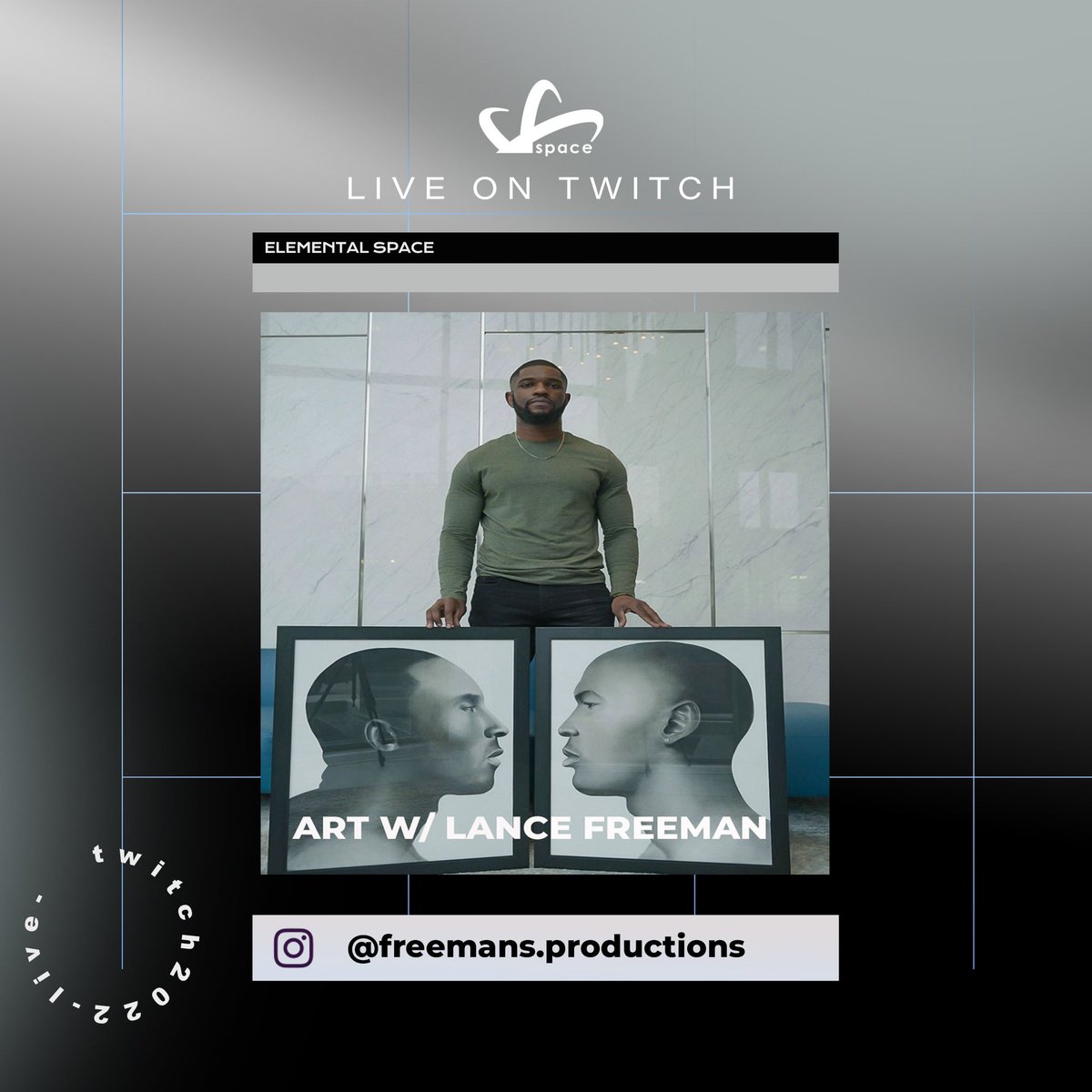 elementalBPM's tweet photo. Tonight we got a special episode. Building off of last week, we have another visual artists gracing us. Lance Freeman  goes into his transition from athlete to artist &amp; how he’s expanding his art as he grows. Tune in tonight at 10PM; https://t.co/nrTq8ob7e8! https://t.co/IbcipiwiQo