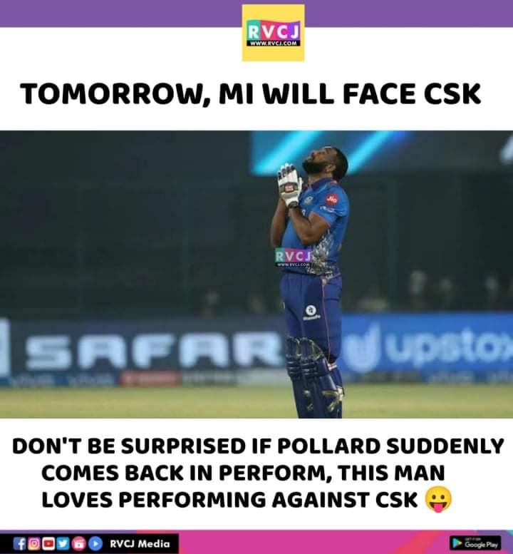 RVCJ_FB's tweet image. Be Ready for Pollard Show 🔥
#IPL2022 #CSKvMI #MIvCSK