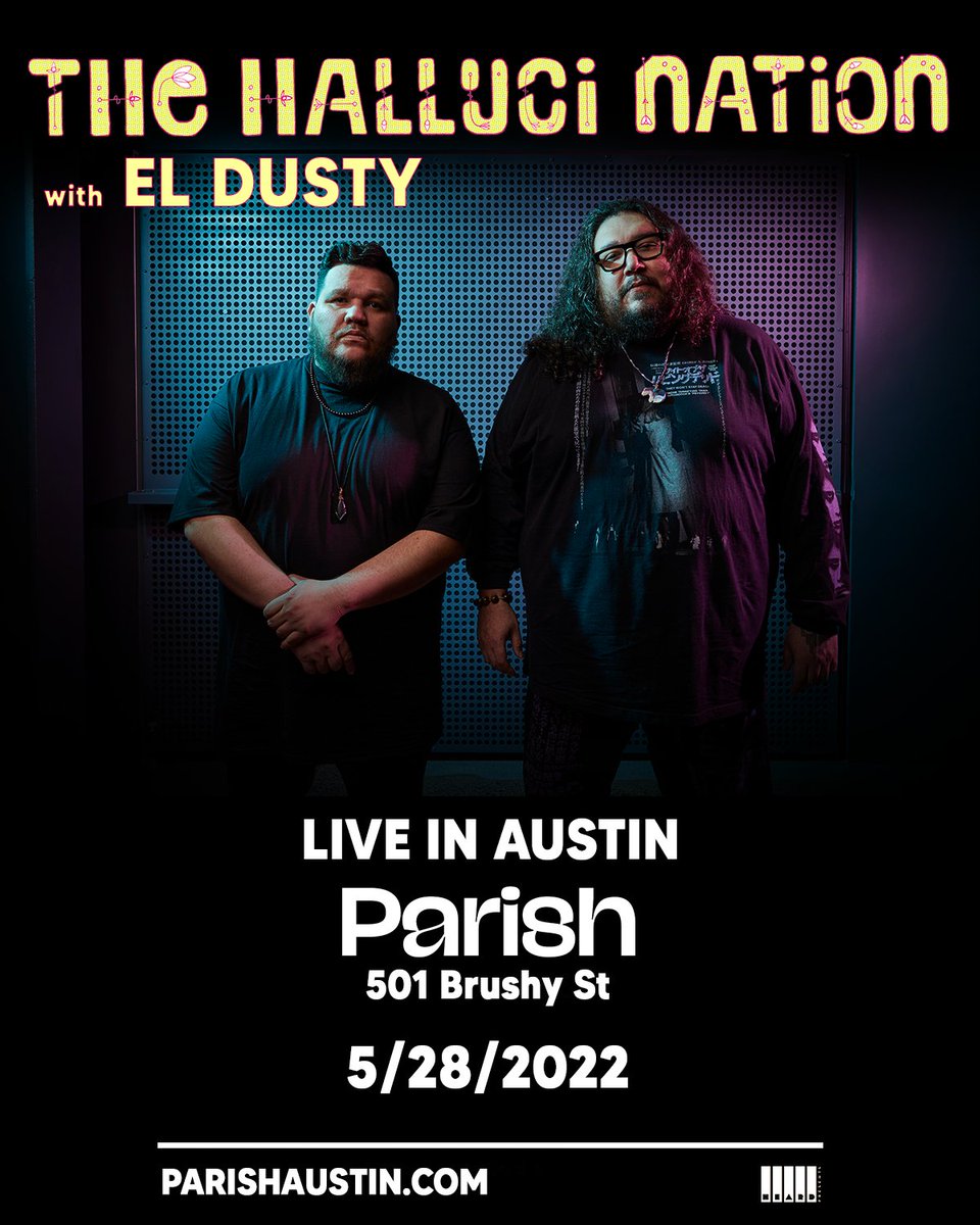Canadian electronic music group The Halluci Nation (formerly A Tribe Called Red) is coming to <a href="/ParishATX/">Parish</a> w/ <a href="/djdus/">EL DUSTY</a> NEXT MONTH on 5/28 🎶

Grab ya tickets here before they sell out 🎟️
l8r.it/vaIR