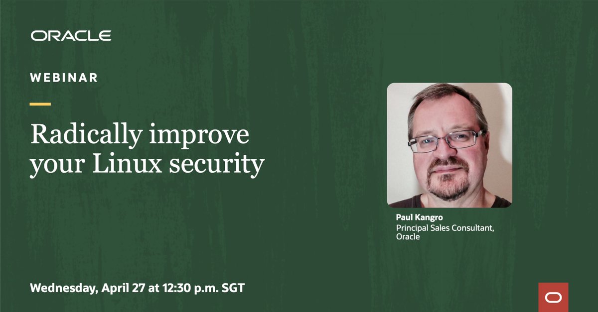 What if you could keep a system fully patched without bringing it down every time? 

Learn how to radically improve your #Linux security with #Ksplice. Join the webinar: social.ora.cl/6013Kfzml