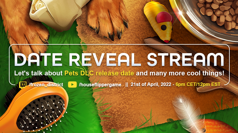 houseflippersim's tweet photo. So when exactly are we dropping Pets DLC? 🐶🐱

I guess we'll find out tomorrow! 😎 Feel free to come by and ask us any questions you might have! 

https://t.co/DQfD1Co2Xs || https://t.co/BrK65aAP4B https://t.co/RcUZSrK5hJ