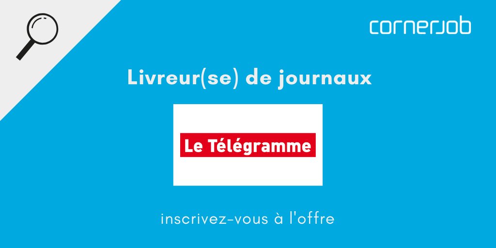 🙋‍♀️ Le Télégramme cherche livreur/se pour livrer les journaux au domicile des clients sur Auray.

Postule ou partage cette offre autour de toi !

👉 loom.ly/2sExgR0

Bonne chance!🍀

#cornerjob #cornerjob_fr #travail #emploi #offresdemploi #poste l #job #offredemploi
