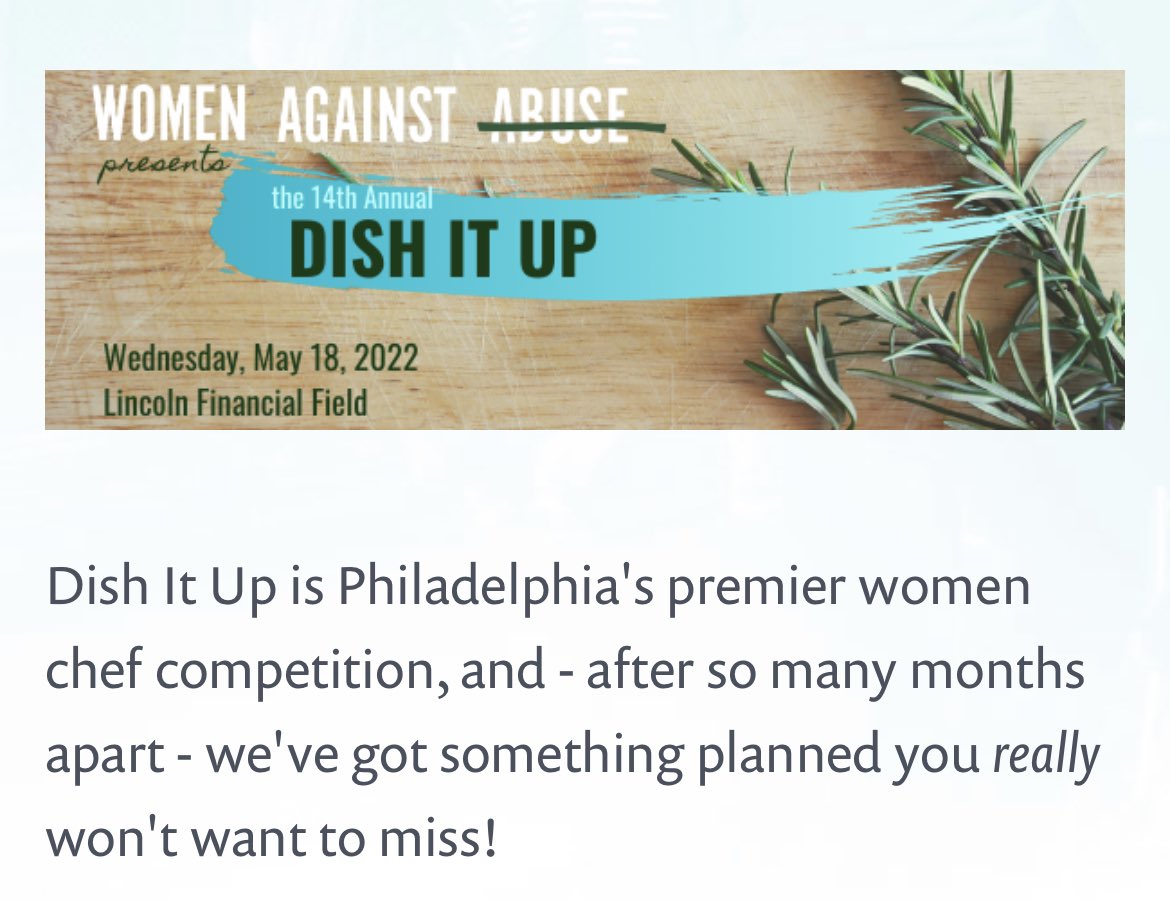 If you like food, if you’re going to be in the area for a game later that day, if you #SupportVictimsofDomesticViolence or abuse, if you know a chef, check this out

womenagainstabuse.org/events/dish-it…