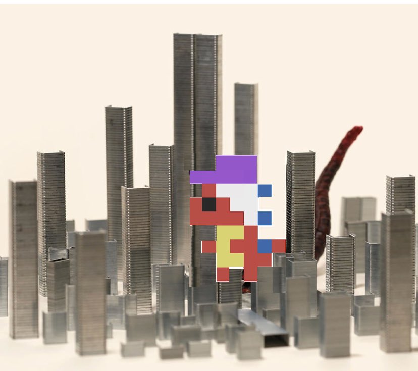 🙇‍♀️  one tiny dino paying homage to masterful Japanese miniature artist Tatsuya Tanaka - rawr!
<a href="/tanaka_tatsuya/">Tatsuya Tanaka 田中達也</a>