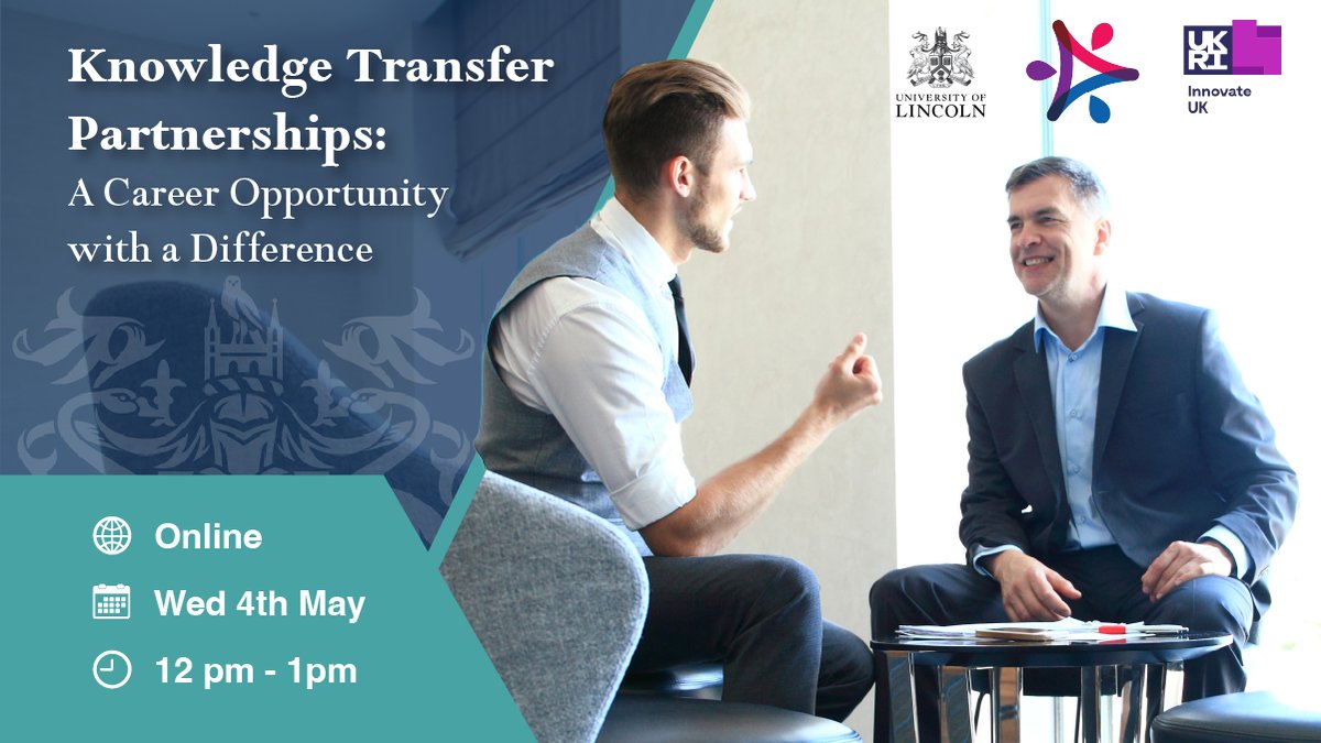 If you're a final year, graduate or #PHD student seeking a role with difference, join us on 4th May to find out about "Knowledge Transfer Partnerships", #career opportunities which combine academia with industry. We'd love to see you there!😁<a href="/innovateuk/">Innovate UK</a>  eventbrite.co.uk/e/a-graduate-o…