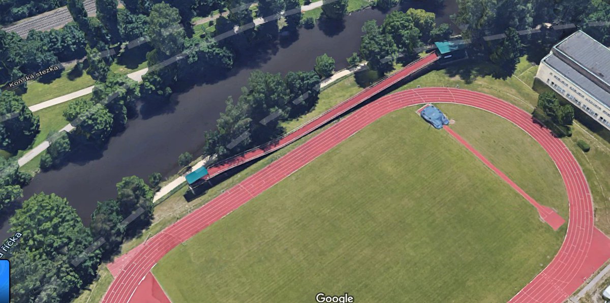 Out running in Prague and ran past this place.  Never seen this before, anyone know what it is?  Not the track but the tartan ramp