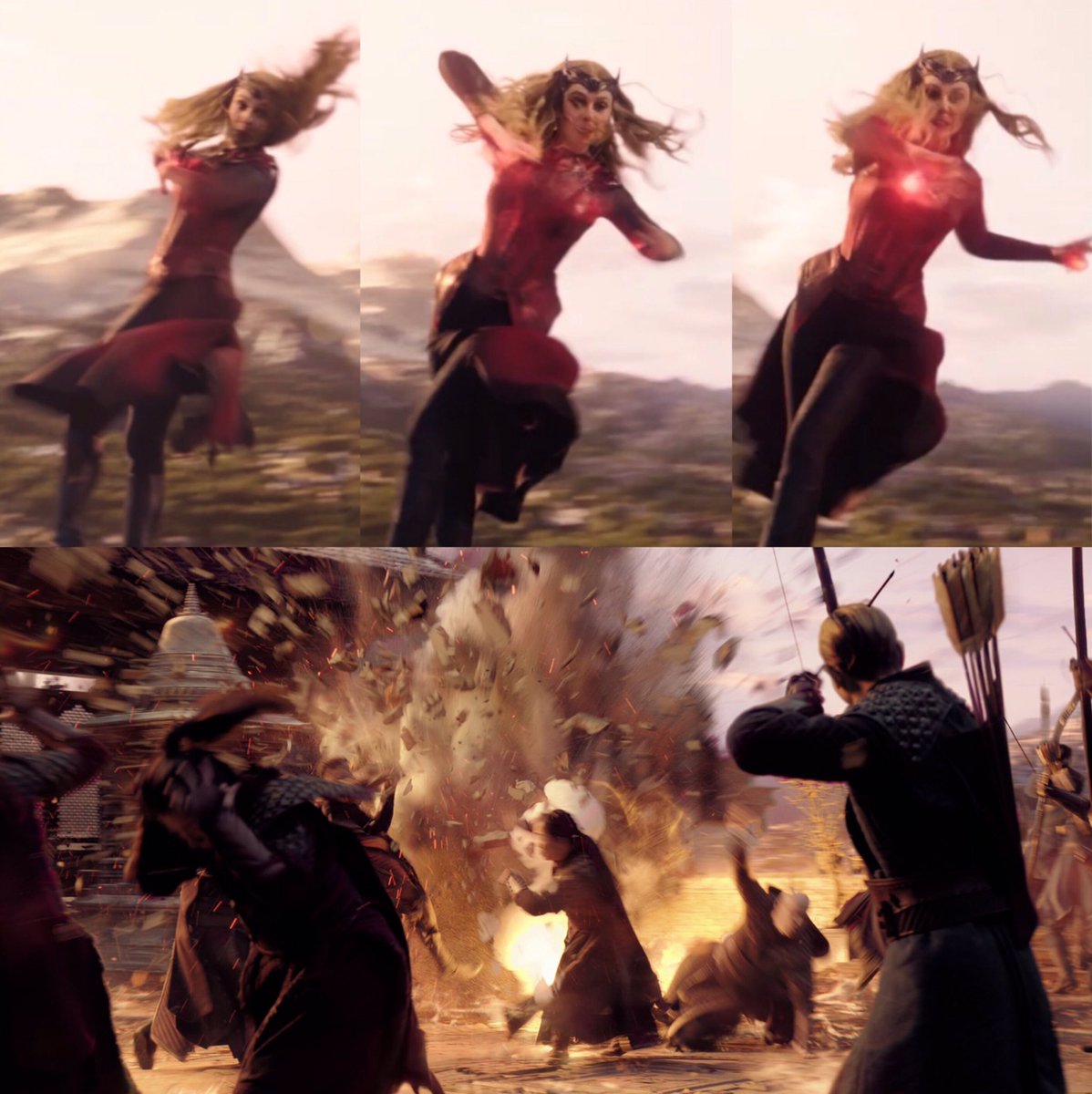 wandaslizzie's tweet image. she said let me do a little twirl while i commit murder 😭 #ScarletWitch #MultiverseOfMadness