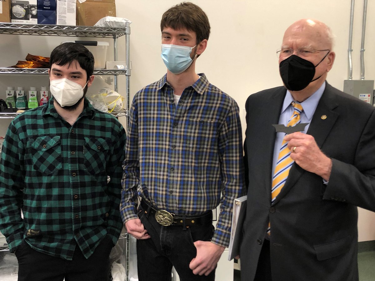 SenatorLeahy's tweet photo. Love my #Batman logo made by students at #VTTech learning to manufacture parts on state-of-the-art equipment. #Appropriations https://t.co/wfJgIhpwLu