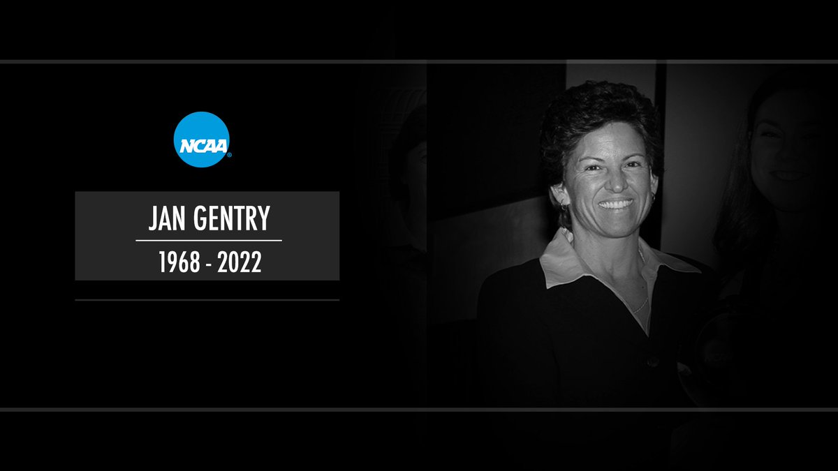 NCAA_PR's tweet photo. We are heartbroken to hear of the tragic passing of former NCAA staff member Jan Gentry. Her commitment to and enjoyment of college sports was unmatched. Our thoughts go out to her family and friends during this difficult time. https://t.co/9pH86QbLnU