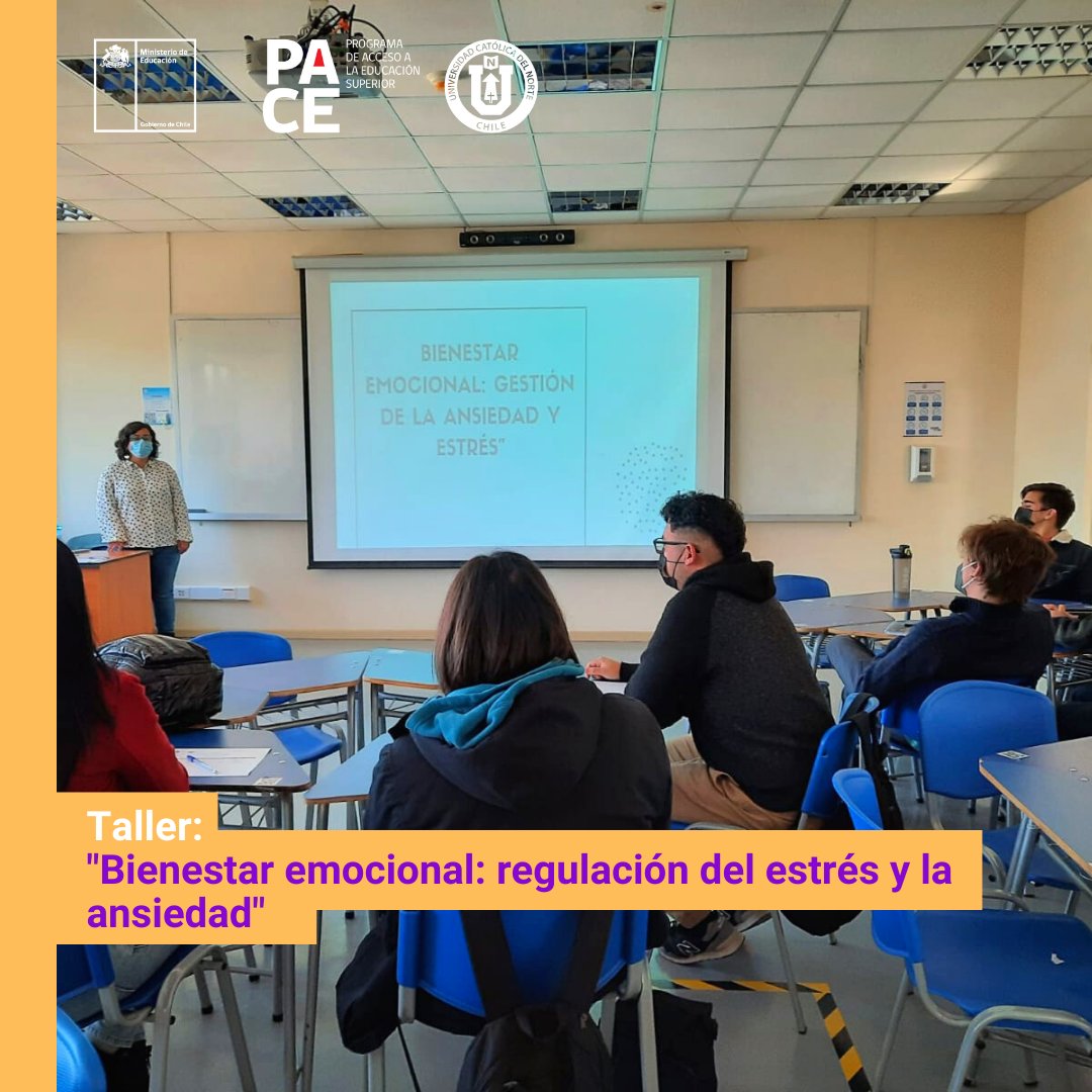 paceucn's tweet image. Hoy nos encontramos con nuestros y nuestras estudiantes de primer y segundo año de UCN Coquimbo, con quienes pudimos compartir en el Taller &quot;Bienestar emocional: regulación del estrés y la ansiedad&quot; 😌.

¡Esperamos verlos y verlas en otras instancias! 🙌