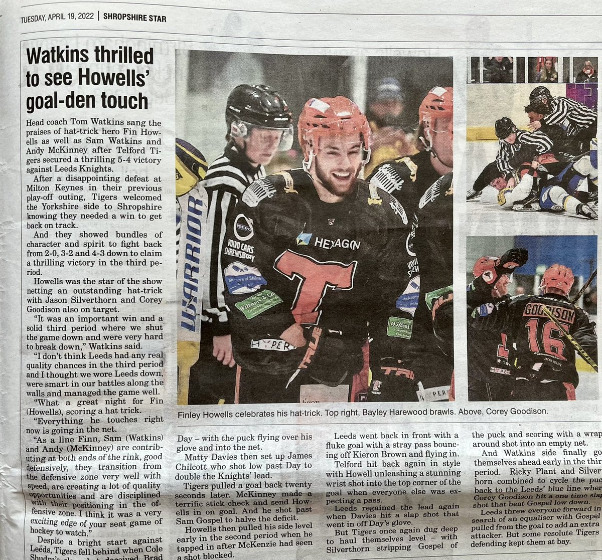Tuesdays Shropshire star with the <a href="/NIHLhockey/">NIHL</a> champions the <a href="/Telford_Tigers/">Autocraft Telford Tigers</a> with <a href="/finleyhowells/">Finley_howells16</a> <a href="/Corey_goodison/">CoreyGoodison</a> and <a href="/BayleyH77/">Bayley Harewood</a>