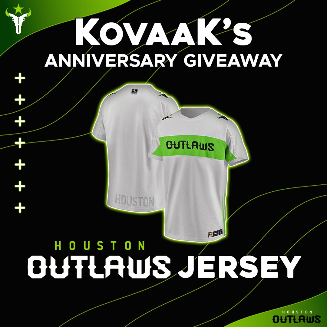 🚨Anniversary Giveaway🚨

KovaaK’s x Houston Outlaws
1x Houston Outlaws Jersey

To Enter:
👍 Like
✍️Comment
🔁Retweet

🏆1 Winner
🕒Ends April 28

Thank you to our friends <a href="/Outlaws/">Outlaws</a>!