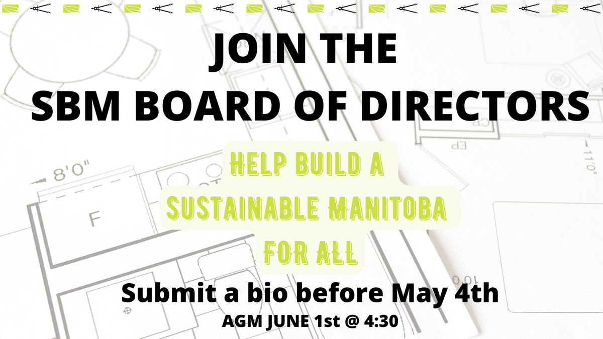 SustBldgMB's tweet photo. Have you ever considered joining SBM's Board of Directors?

Now's your chance!  

Either way, mark your calendars for the June 1st AGM

more info
👉 https://t.co/yuhvk6Nenx https://t.co/ABmS2LZC6v