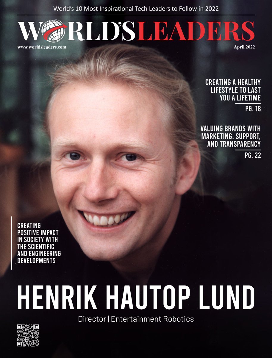 World's Leaders Magazine (@worlds_leaders) on Twitter photo "World's 10 Most #Inspirational #Tech #Leaders to Follow in 2022".
 
Featuring on the cover story of this edition is the success story of Henrik Hautop Lund, Director of Entertainment Robotics.
Digital Link: lnkd.in/d6q_Y_Nd
#techleader #medical #medicalequipment "World's 10 Most #Inspirational #Tech #Leaders to Follow in 2022".
 
Featuring on the cover story of this edition is the success story of Henrik Hautop Lund, Director of Entertainment Robotics.
Digital Link: lnkd.in/d6q_Y_Nd
#techleader #medical #medicalequipment