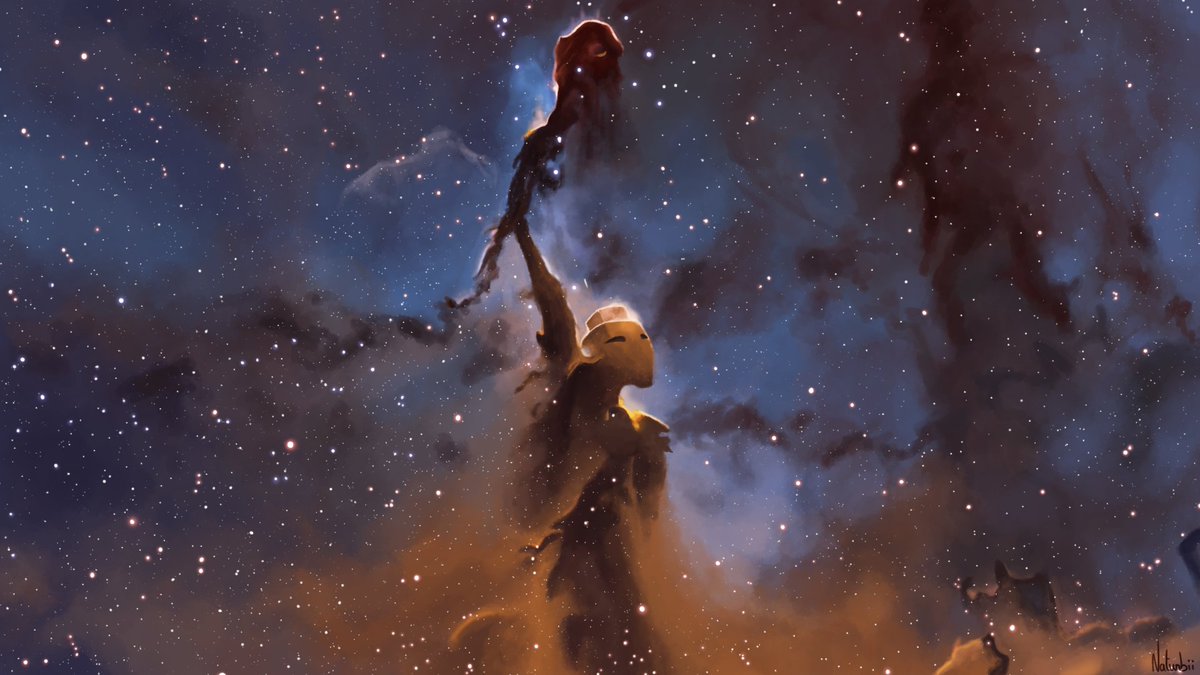 na_naturbii's tweet photo. Drawing of the Elephant's Trunk Nebula but I see instead a person holding a scepter ✨

#art #drawing #space #spacedrawing https://t.co/jN7G4qgN9G