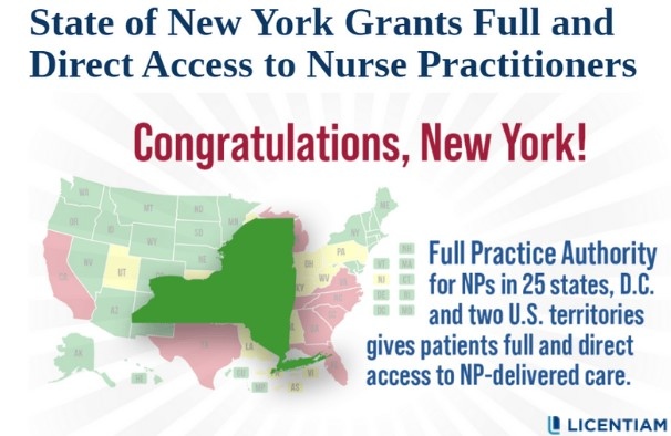 Licentiam's tweet photo. ATTN ALL NURSES!
New York has officially adopted the FPA legislation! Call us today for more information and how we can help you get started with your New York license!

Photo by AANP https://t.co/j42gz1Dmx0