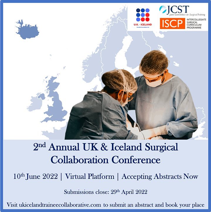 UkIceland's tweet photo. A reminder that abstract submissions close on the 29th April!

Details for submission on the poster below and on our website.

Come and join us on the 10th June!

#surgtwitter #MedTwitter https://t.co/Hcgxmi3Tmg