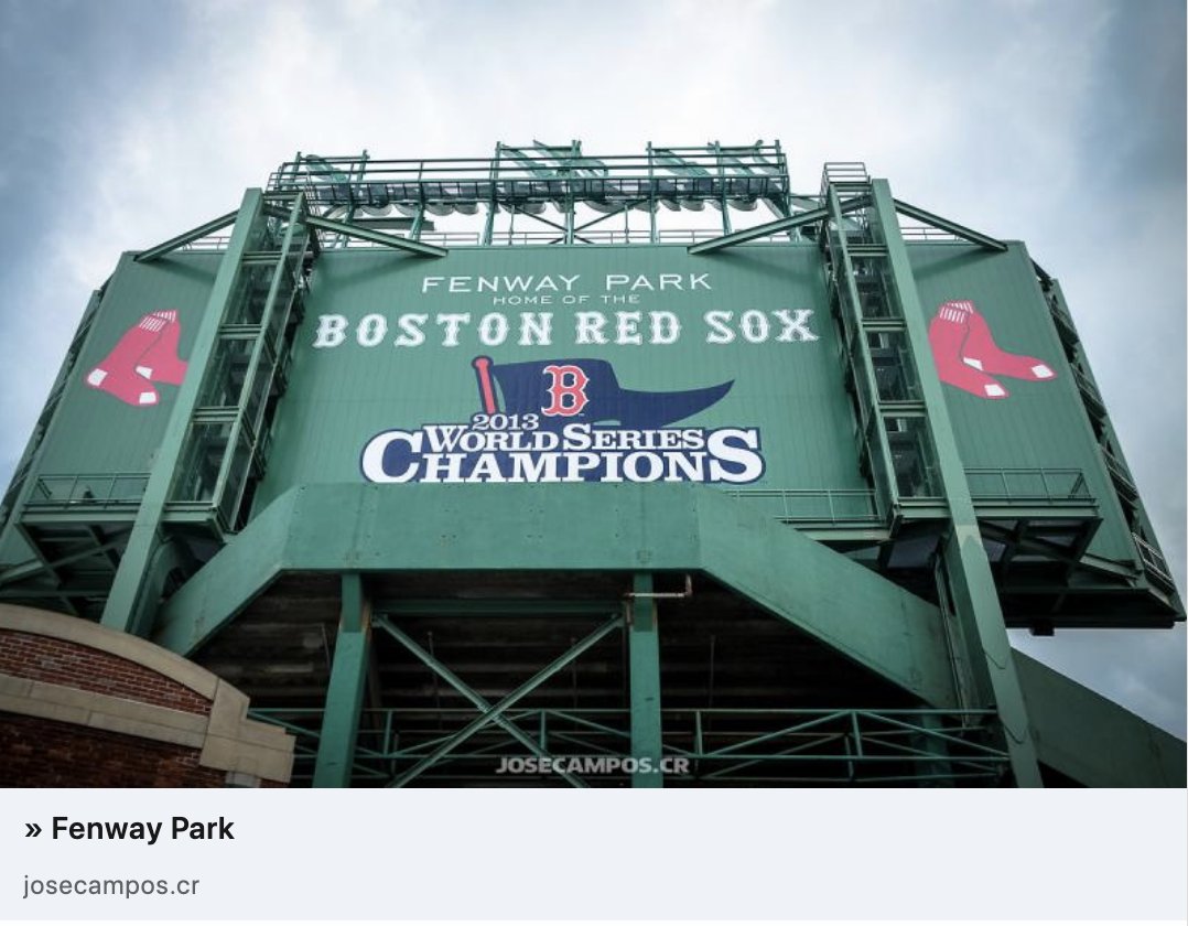 JoseCamposRojas's tweet photo. Happy 110th anniversary to @fenwaypark
Photo Gallery: https://t.co/0ftPFZAOhj
@RedSox @photoshelter @bjweiss22 @MLB
#BostonRedSox #Photoshelter #SportsPhotography #MLB #BaseballPark #FenwayPark https://t.co/7ggemViqb6