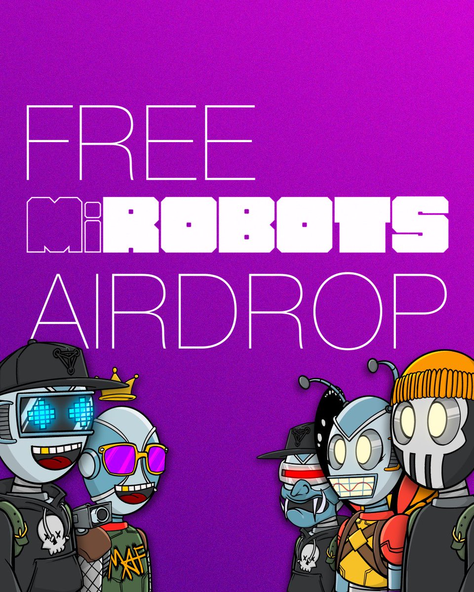 Hey frens! We're doing a free airdrop via <a href="/opensea/">OpenSea</a> for the new <a href="/MiRobots_NFT/">MiRobotsNFT</a> project created by <a href="/FluxEightyEight/">Flux88</a> + <a href="/TheMiaAF/">TheMiaAF</a> 🤖💛

Join the Discord to find out how to claim! - discord.gg/VW6g9hJTh9

#NFTGiveaways #NFTCommunity #FreeNFT
