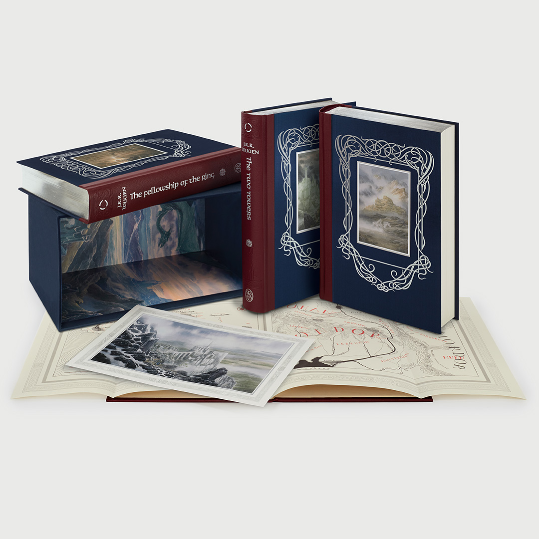 foliosociety's tweet photo. The Lord of the Rings by @JRRTolkien is now a lavishly illustrated limited edition with artwork by Alan Lee. This exquisite three-volume set is limited to 1,000 copies - each signed by the artist, with wonderful maps and an exclusive art print. https://t.co/0aJ4LsZs3l #LOTR https://t.co/JSqDsspCGS