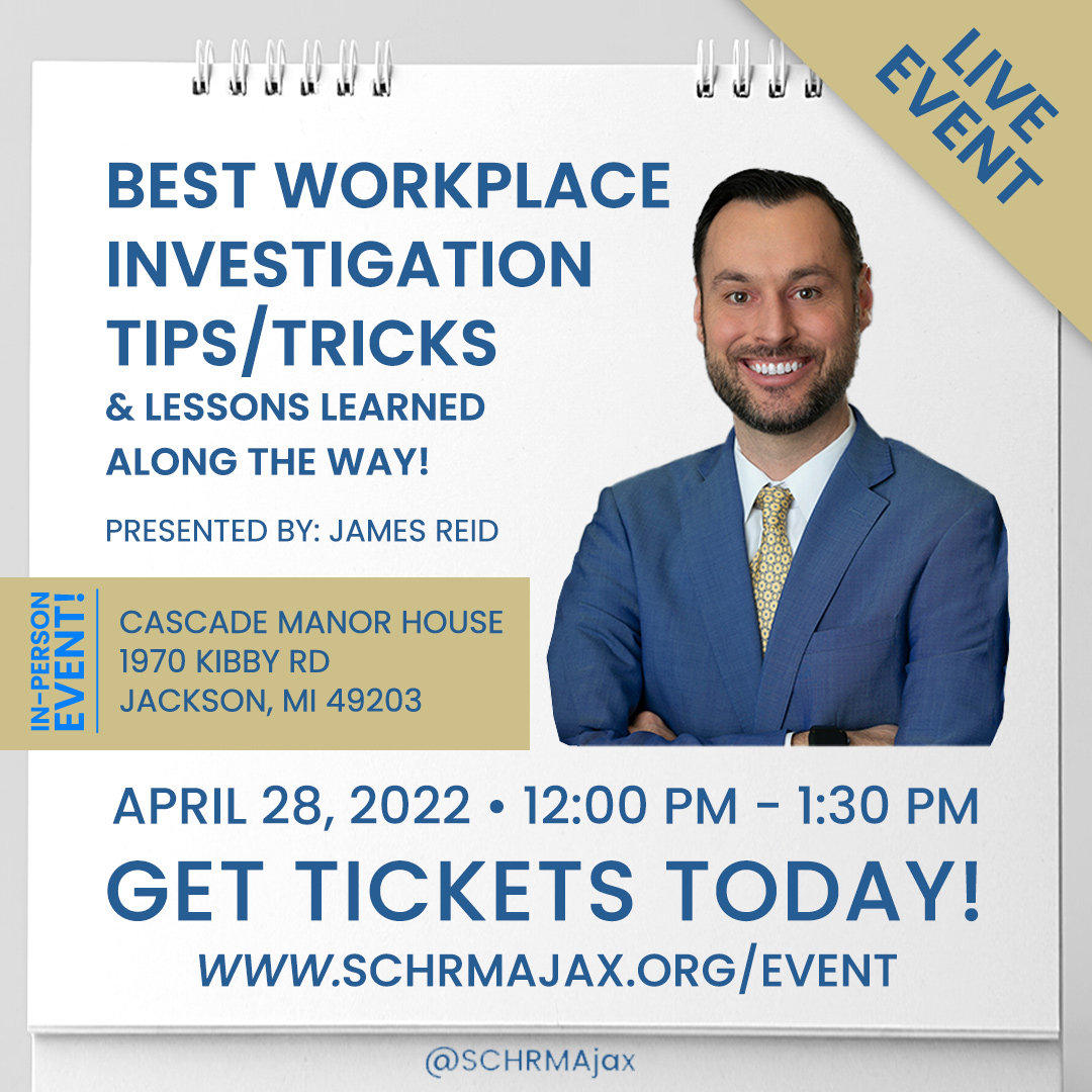 SCHRMAjax's tweet photo. Tickets: https://t.co/5nYlEpFzAY
Our next event is LIVE and In-Person!
When: April 28, 2022 (Noon lunch, Presentation 12:30 - 1:30 pm).
Where: Cascade Manor House - 1970 Kibby Rd., Jackson, MI 49203

Get your tickets for our next event with speaker James Reid! https://t.co/BnxS6uVzZj