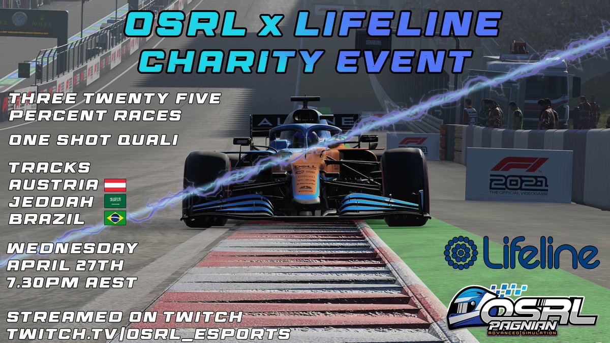 This coming Wednesday ( 27th of April), OSRL will be hosting a charity race event in support of Lifeline Australia, who are a national charity providing all Australians experiencing emotional distress with access to 24 hour crisis support and suicide prevention services. ❤️