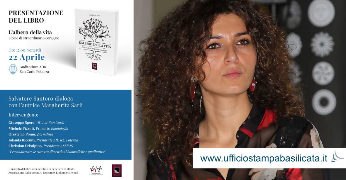 A Potenza la presentazione del libro della giornalista Margherita Sarli, “L’Albero della vita. Storie di straordinario coraggio” 
ufficiostampabasilicata.it/eventi/a-poten… #Basilicata