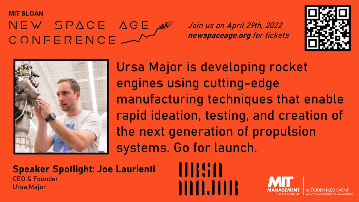 T-9 days until conference day! Joe Laurienti, CEO & Founder at Ursa Major, will be joining us at the #NewSpaceAgeConference! Ursa is leveraging cutting-edge design techniques to develop propulsion systems that will power next-gen launch vehicles. Tix @ newspaceage.org!