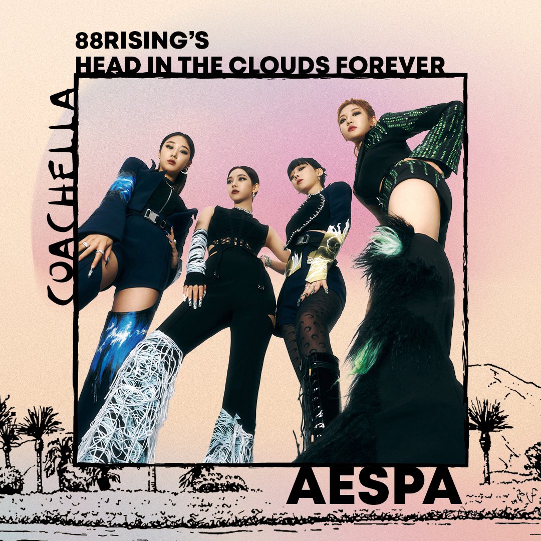 .<a href="/aespa_official/">aespa</a> will make their Coachella debut this Saturday 4/23, joining another momentous lineup for <a href="/88rising/">88rising</a>’s ℌ𝔢𝔞𝔡 ℑ𝔫 𝔗𝔥𝔢 ℭ𝔩𝔬𝔲𝔡𝔰 𝔉𝔬𝔯𝔢𝔳𝔢𝔯.

For their livestream performance and schedule updates, head to youtube.com/coachella
