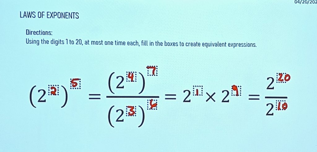 Students had a blast with this open middle question. #admirethetiger <a href="/StMattsMath/">St Matt's Math</a> <a href="/StMatthewOCSB/">St. Matthew High School</a>