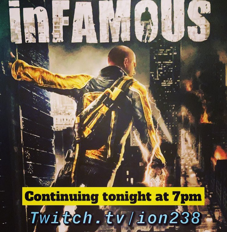 Ion238's tweet photo. #infamous continues tonight at 7pm! Come watch and #followme on https://t.co/4OZyghIIFv as the #electric adventure turns #evil ππ #infamousgame #gaming #suckerpunchproductions #twitch #twitchstreamer #twitchaffiliate #streaming https://t.co/GRgSXH5fsO