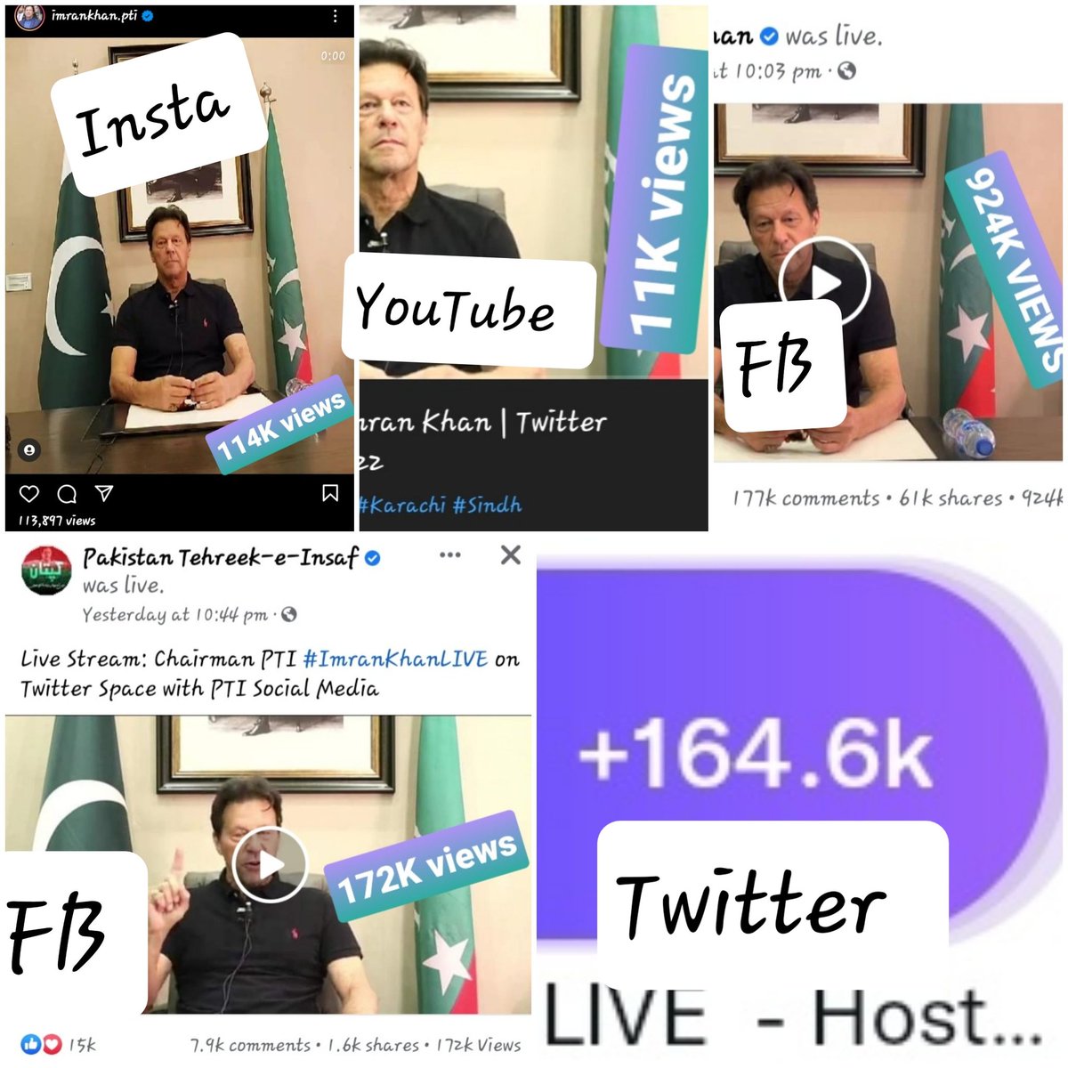 MaherAhmad1996's tweet photo. 13,86,000++ People were Listening to Our Great Leader.  NATION IS WITH YOU SKIPPER. 
#امپورٹڈ_حکومت_نامنظور 
#ImranKhanLIVE https://t.co/vgQXbpOEqP