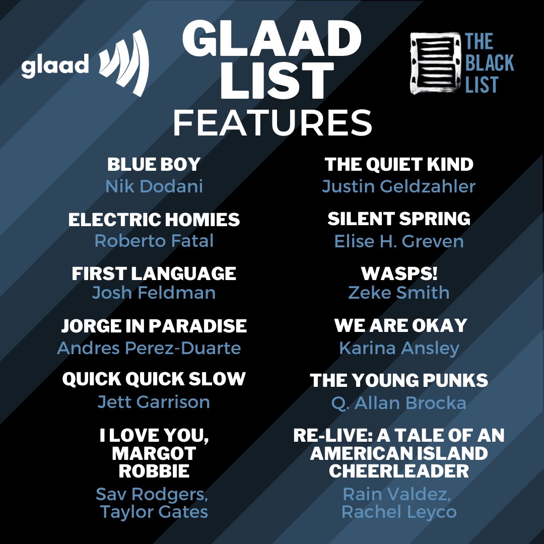 I LOVE YOU, MARGOT ROBBIE is on The GLAAD List. It’s surreal and exciting. Thank you to @glaad, @theblcklst, and anybody who took the time to give us notes or mentor us. It means the world to @Elphaba_Anne and I. #GLAADList